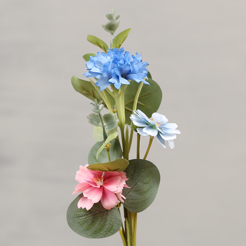 Kunstbloemen blauw met roze | Dining Deco
