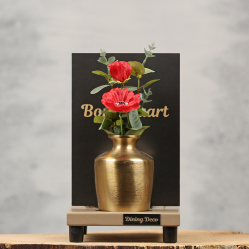 Tafelplank met bloemenvaas goud | Dining Deco
