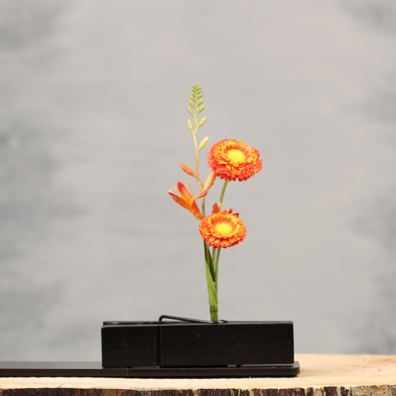 Kunst bloemen oranje & geel | Dining Deco