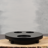 Zwarte ronde tafelplanken met uitsparingen | Dining Deco