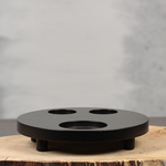 Zwarte ronde tafelplanken met uitsparingen | Dining Deco
