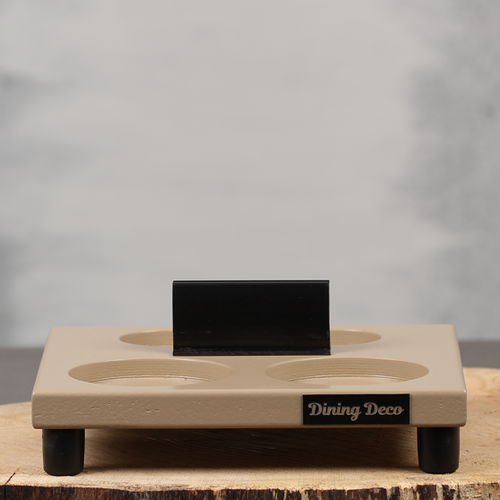 Compacte tafelstandaard met uitsparingen en kaartklem | Dining Deco