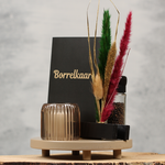 Compleet ingerichte sfeervolle horeca tafelplank zand | Dining Deco