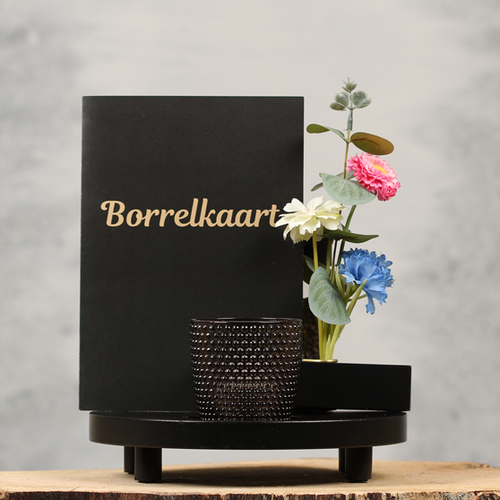 Compacte ronde faleplank met kaarthouder | Dining Deco