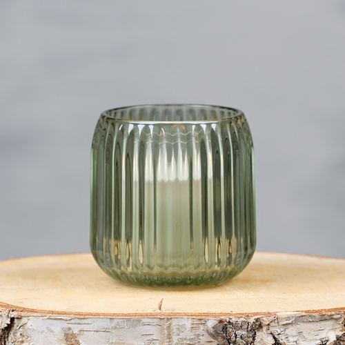 Theelichthouder ribbel groen | Dining Deco