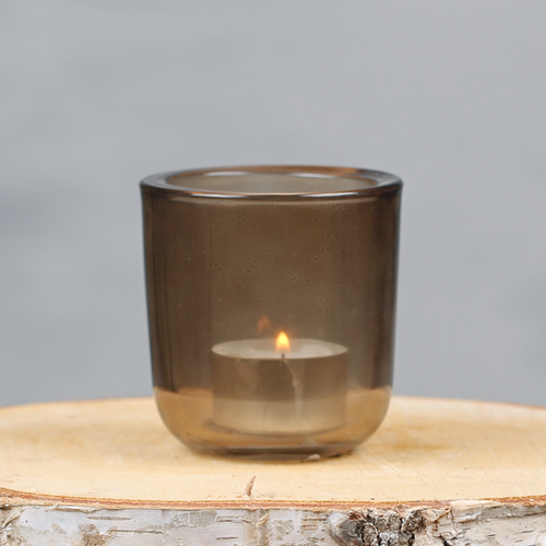 Sfeervol theelicht glas bruin | Dining Deco