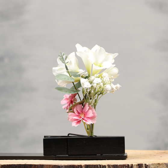 Kunst bloemboeket wit met roze | Dining Deco